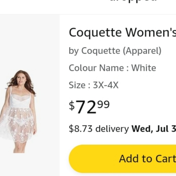 NWT Coquette White Lace Baby Doll 1X 2X - Picture 14 of 16